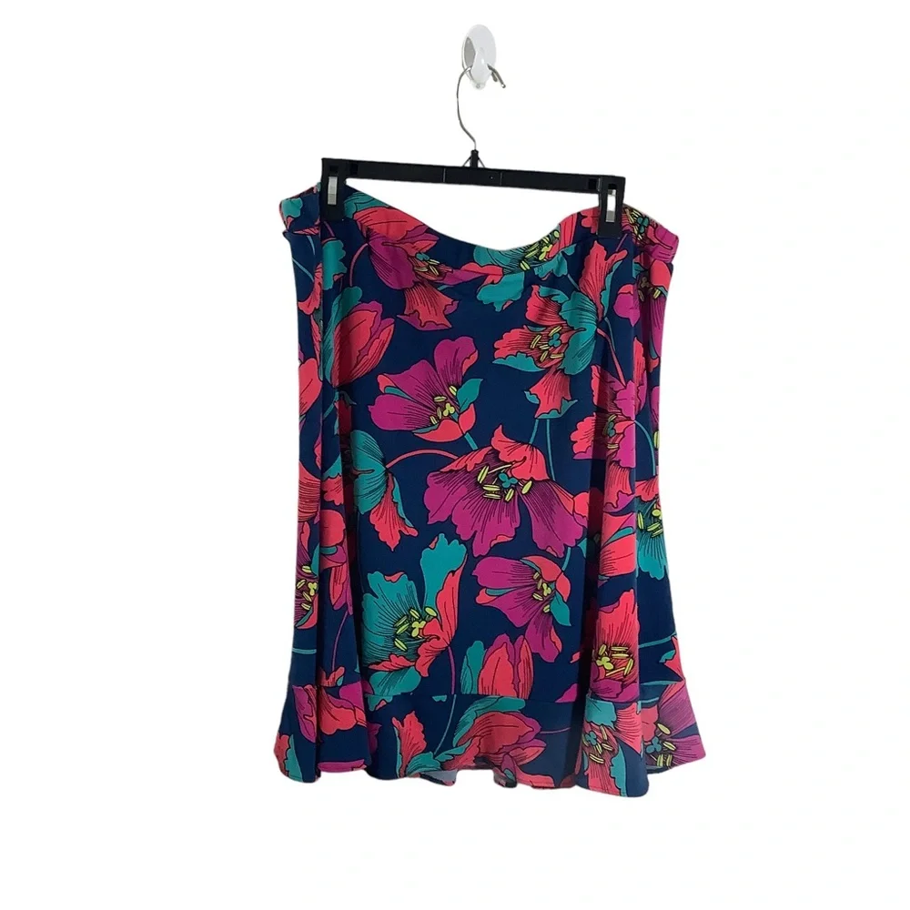 Leota Floral Print Faux Wrap Skirt